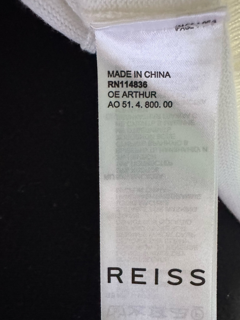 REISS Arthur Ivory Half Zip Knit Top Sz M - Picture 3 of 3
